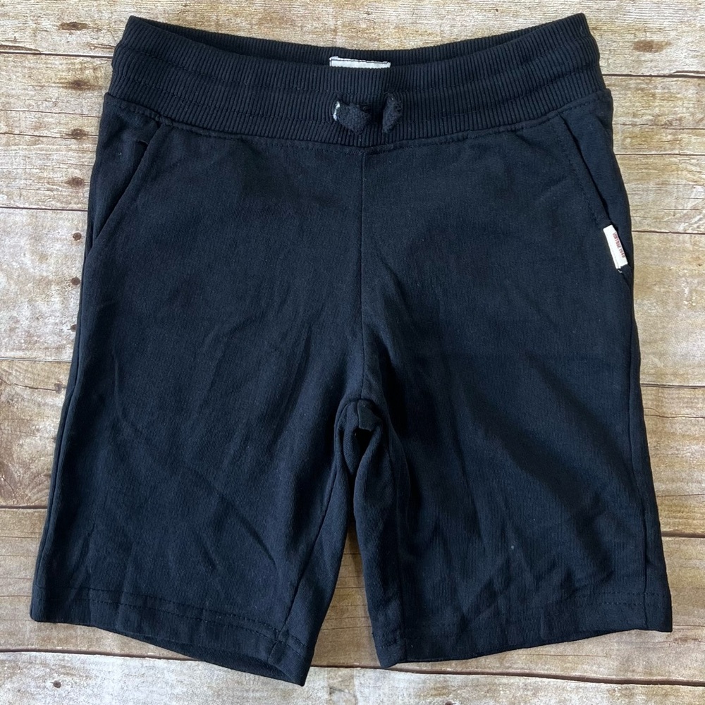 Original Weatherproof Vintage Boys Knit Shorts Black Elastic Waist‎ Pockets Kids